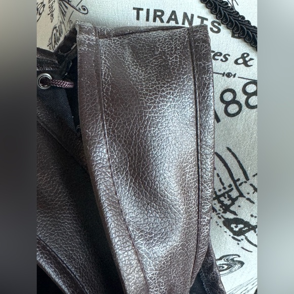 Burleska Corset Zip Up Brown Faux Leather Buckles Steampunk Goth Top 26 *Flawed - Picture 10 of 12